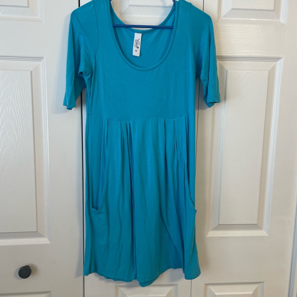 Yala teal dress with pockets